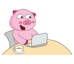 One of us: The Plump Pink, Busy ! sticker #11497710