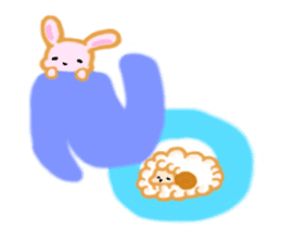 cute and sweet rabbit & sheep sticker #11498309
