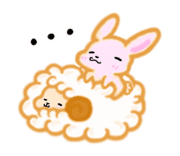 cute and sweet rabbit & sheep sticker #11498310