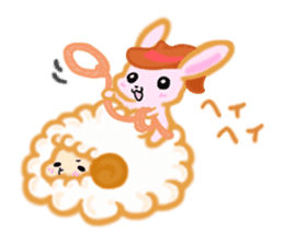cute and sweet rabbit & sheep sticker #11498321
