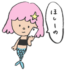 The pink star mermaid sticker #11501970