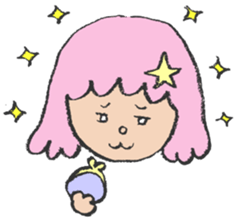 The pink star mermaid sticker #11501973