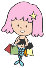 The pink star mermaid sticker #11501974