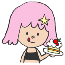 The pink star mermaid sticker #11501977