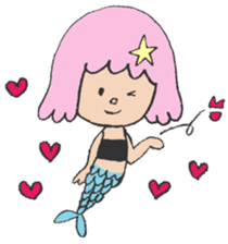 The pink star mermaid sticker #11501981