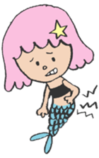 The pink star mermaid sticker #11501990
