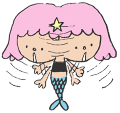 The pink star mermaid sticker #11501994