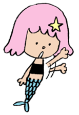 The pink star mermaid sticker #11501995