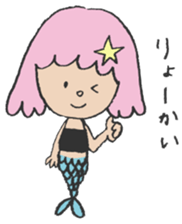 The pink star mermaid sticker #11501996