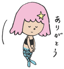 The pink star mermaid sticker #11501999