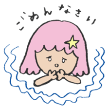 The pink star mermaid sticker #11502000