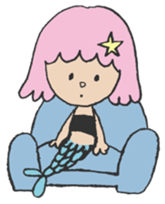 The pink star mermaid sticker #11502002