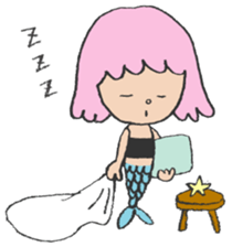 The pink star mermaid sticker #11502006