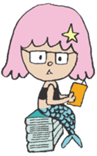 The pink star mermaid sticker #11502007