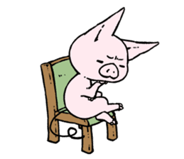 sitting pig sticker #11504662