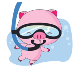 One of us: The Plump Pink, Vacation ! sticker #11506008