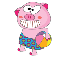 One of us: The Plump Pink, Vacation ! sticker #11506010