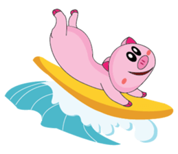 One of us: The Plump Pink, Vacation ! sticker #11506011