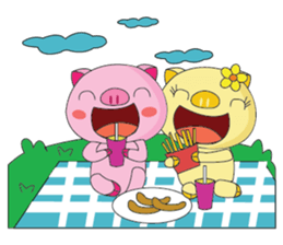 One of us: The Plump Pink, Vacation ! sticker #11506012