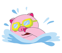 One of us: The Plump Pink, Vacation ! sticker #11506013