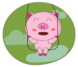 One of us: The Plump Pink, Vacation ! sticker #11506014