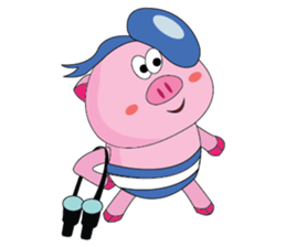 One of us: The Plump Pink, Vacation ! sticker #11506015