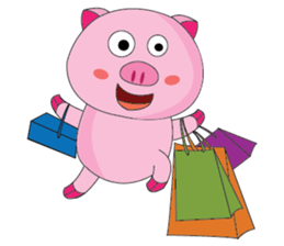 One of us: The Plump Pink, Vacation ! sticker #11506017