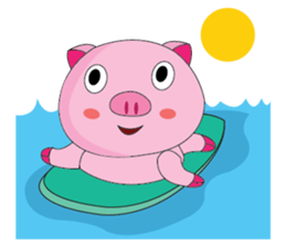 One of us: The Plump Pink, Vacation ! sticker #11506019