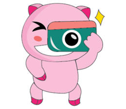 One of us: The Plump Pink, Vacation ! sticker #11506023