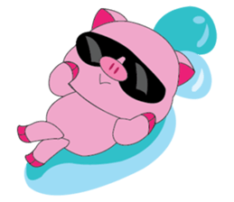 One of us: The Plump Pink, Vacation ! sticker #11506024