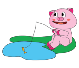 One of us: The Plump Pink, Vacation ! sticker #11506028