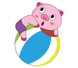 One of us: The Plump Pink, Vacation ! sticker #11506030