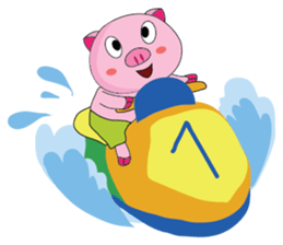 One of us: The Plump Pink, Vacation ! sticker #11506031