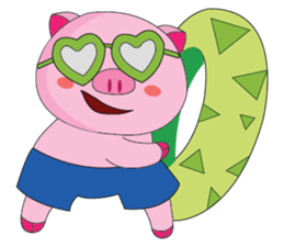 One of us: The Plump Pink, Vacation ! sticker #11506032