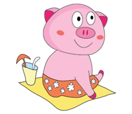 One of us: The Plump Pink, Vacation ! sticker #11506034