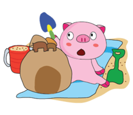 One of us: The Plump Pink, Vacation ! sticker #11506035