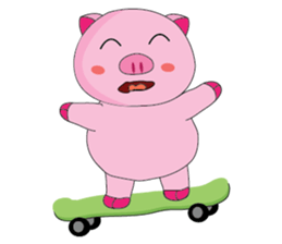 One of us: The Plump Pink, Vacation ! sticker #11506036