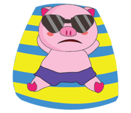 One of us: The Plump Pink, Vacation ! sticker #11506037