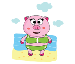 One of us: The Plump Pink, Vacation ! sticker #11506038