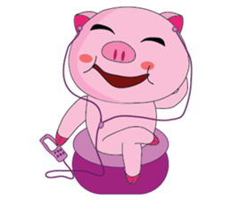 One of us: The Plump Pink, Vacation ! sticker #11506043