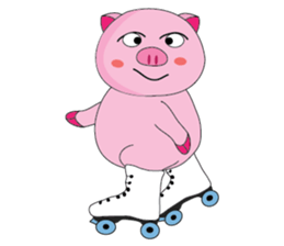 One of us: The Plump Pink, Vacation ! sticker #11506046