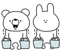 Apology sticker. A rabbit and bear. sticker #11507508