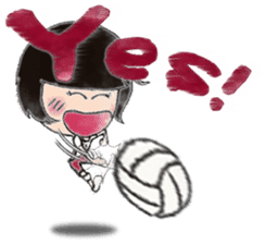 Volleyball love/watercolor painting sticker #11508850