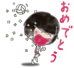 Volleyball love/watercolor painting sticker #11508862