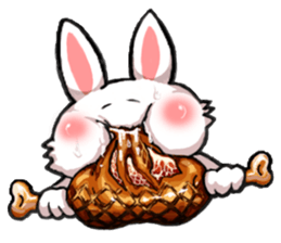 Om nom nom nom rabbit sticker. sticker #11515329