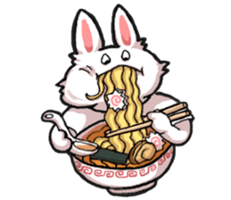 Om nom nom nom rabbit sticker. sticker #11515338
