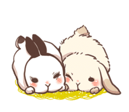 Long Furry Bunny and Short Furry Bunny sticker #11521051