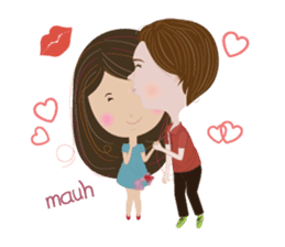 Sweet couple with a cute stickers. sticker #11523130