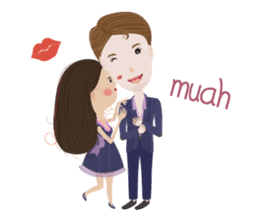 Sweet couple with a cute stickers. sticker #11523134