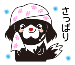 White dog and black dog.2 sticker #11523546